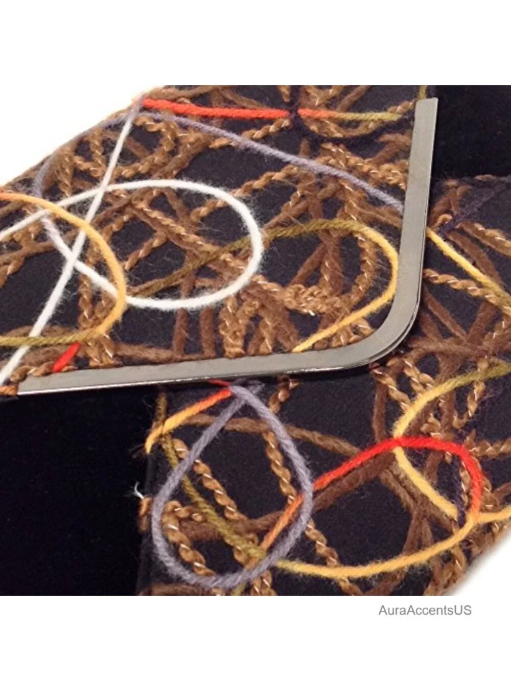 Boho Mixed Fabric Envelope Clutch w/ Chain Strap